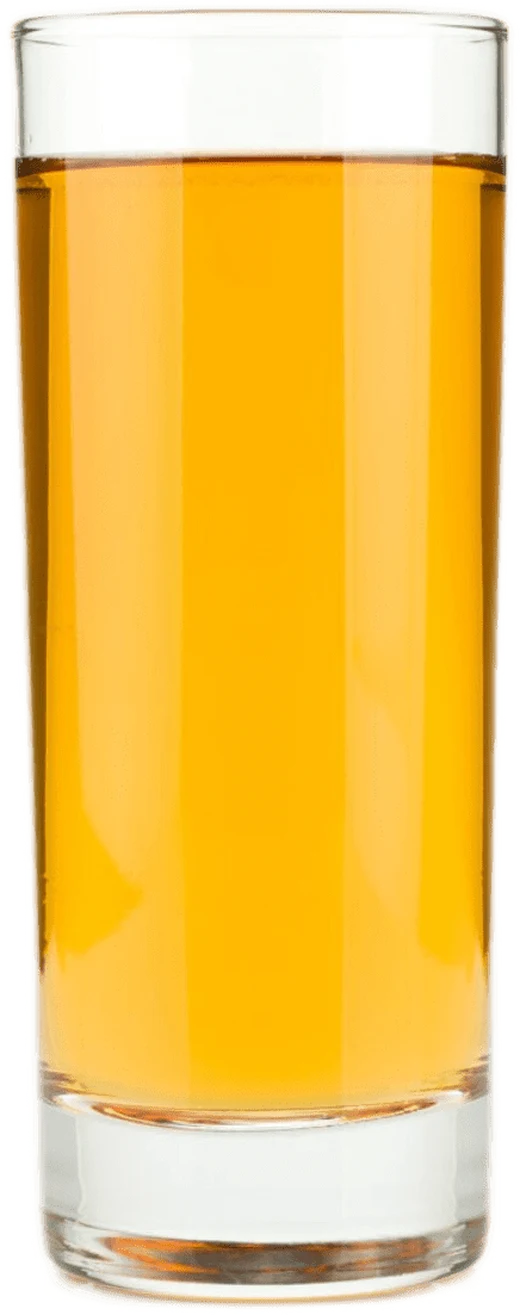 A glass of golden fulvic liquid
